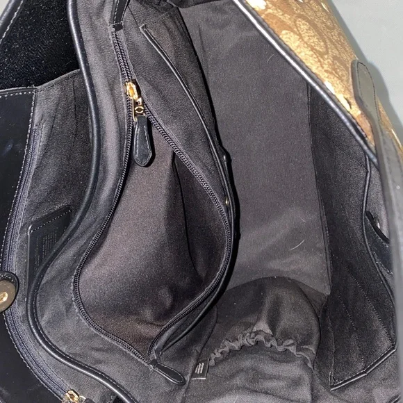 Coach City Tote Signature Logo Canvas Large Tote with Bee Print Like New - Picture 7 of 14